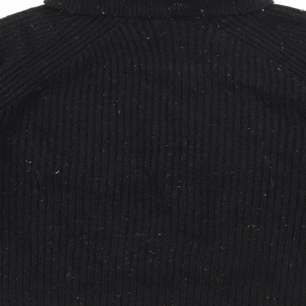 Topshop Womens Black Roll Neck  Acrylic Pullover Jumper Size 12