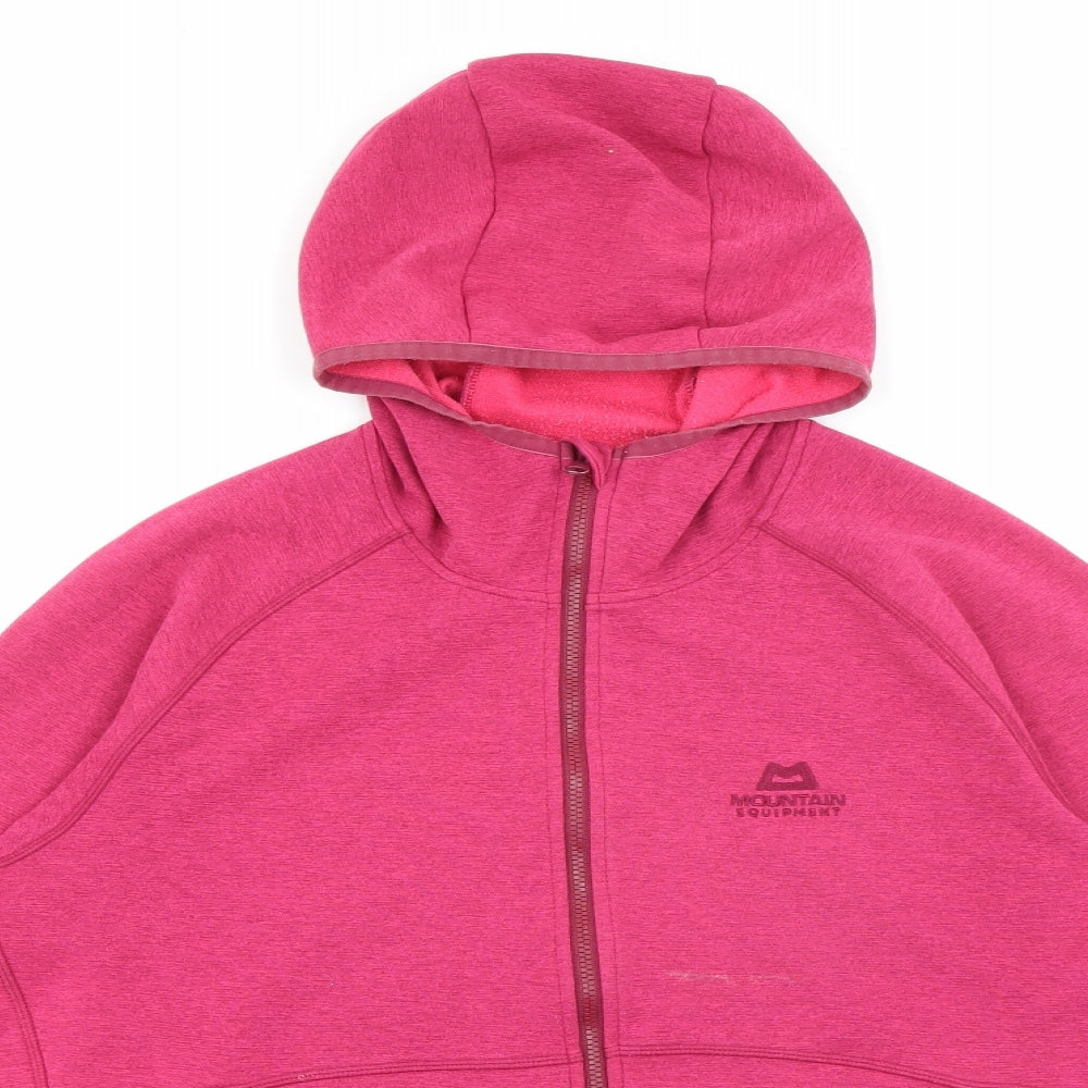 Mountain Equipment Womens Pink  Polyester Full Zip Hoodie Size 14  Zip