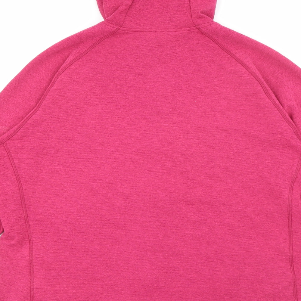 Mountain Equipment Womens Pink  Polyester Full Zip Hoodie Size 14  Zip