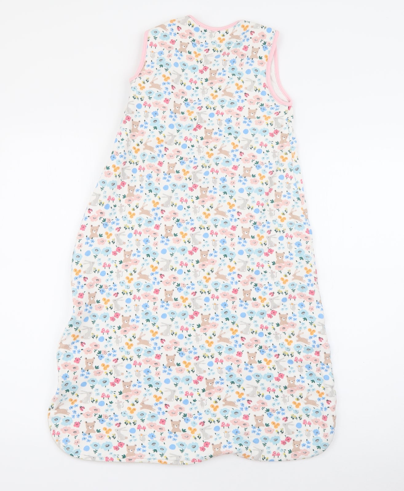 John Lewis Baby White  Cotton Babygrow One-Piece Size 6-9 Months  Zip - Baby Bag