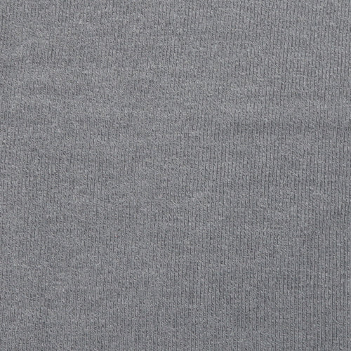 Carla Conti Womens Grey Round Neck Striped Polyester Pullover Jumper Size XL