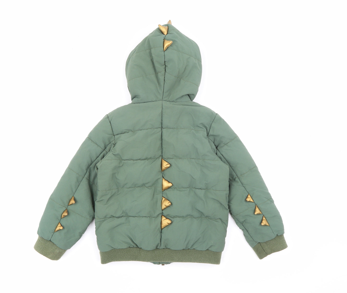NEXT Boys Green   Puffer Jacket Coat Size 4-5 Years  Zip - Dinosaur