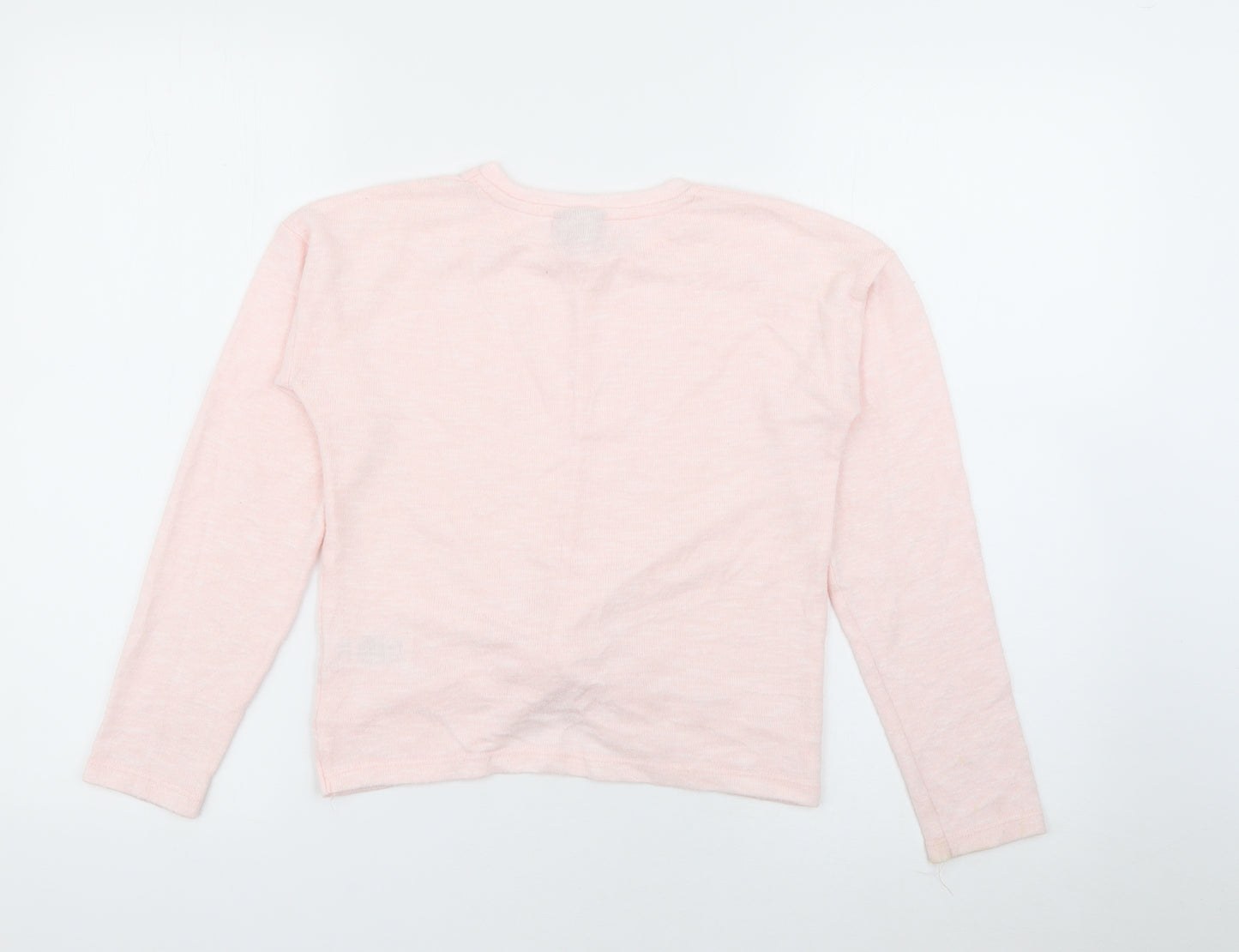 Matalan Girls Pink Crew Neck  Viscose Pullover Jumper Size 10 Years