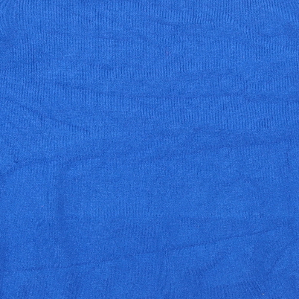 Marks and Spencer Womens Blue High Neck  Viscose Pullover Jumper Size 14