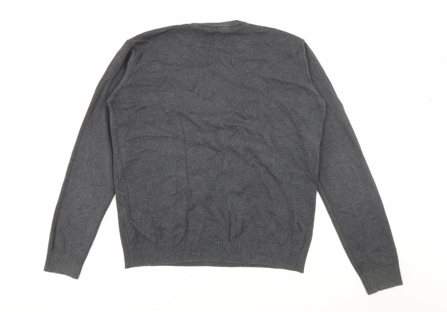 Marks and Spencer Boys Grey V-Neck  Cotton Pullover Jumper Size 15-16 Years