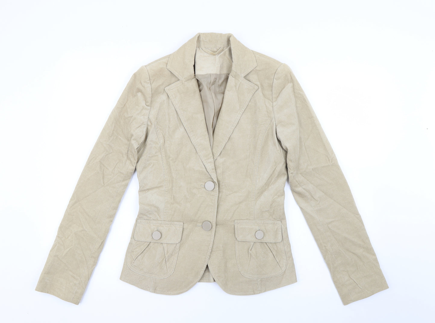 New Look Womens Beige  Cotton Jacket Blazer Size 8