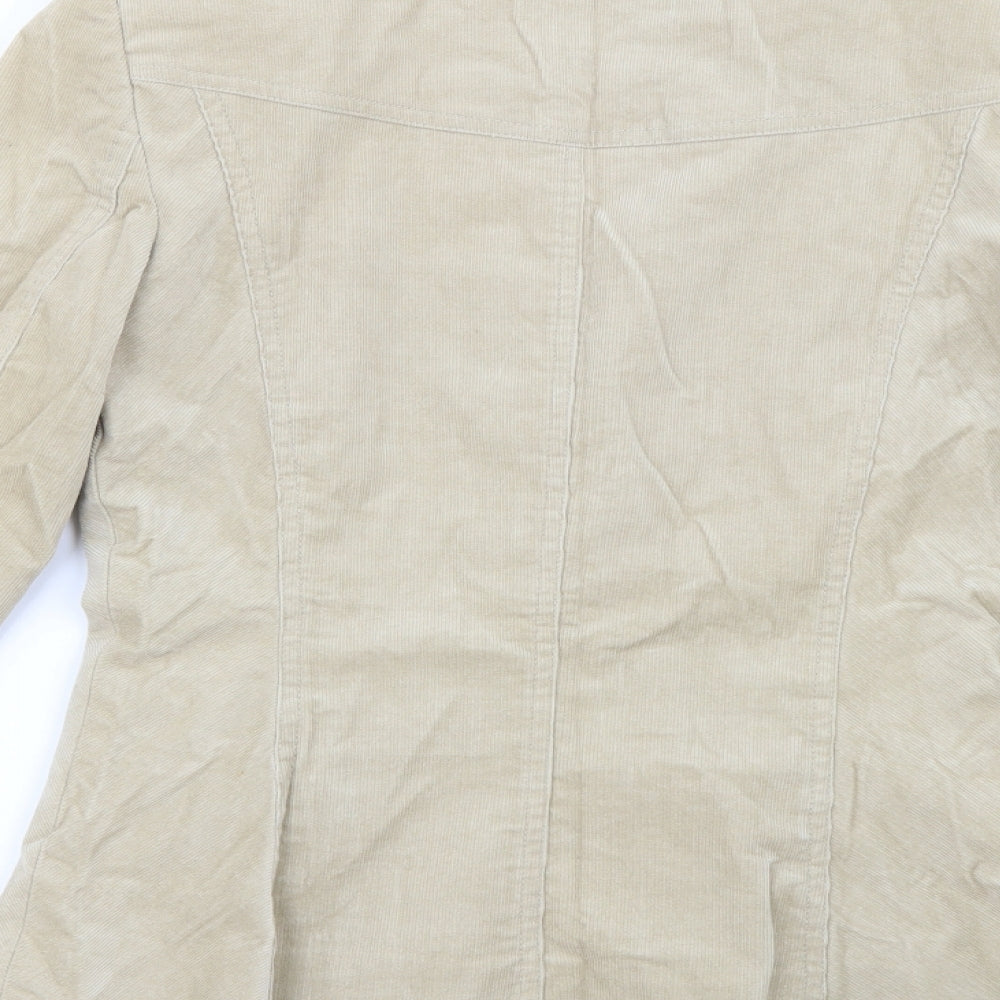New Look Womens Beige  Cotton Jacket Blazer Size 8