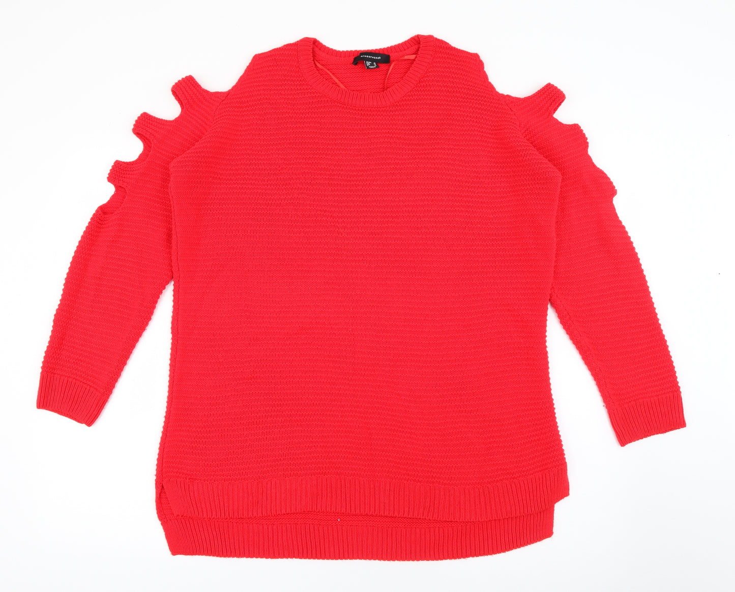 Atmosphere Womens Red Crew Neck  Acrylic Pullover Jumper Size 12