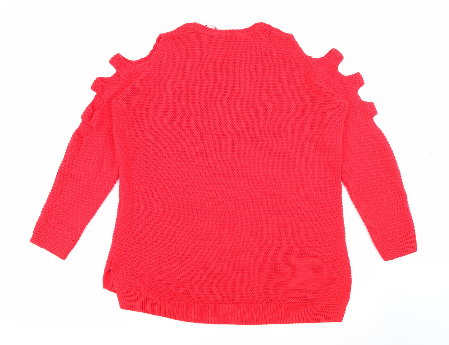 Atmosphere Womens Red Crew Neck  Acrylic Pullover Jumper Size 12