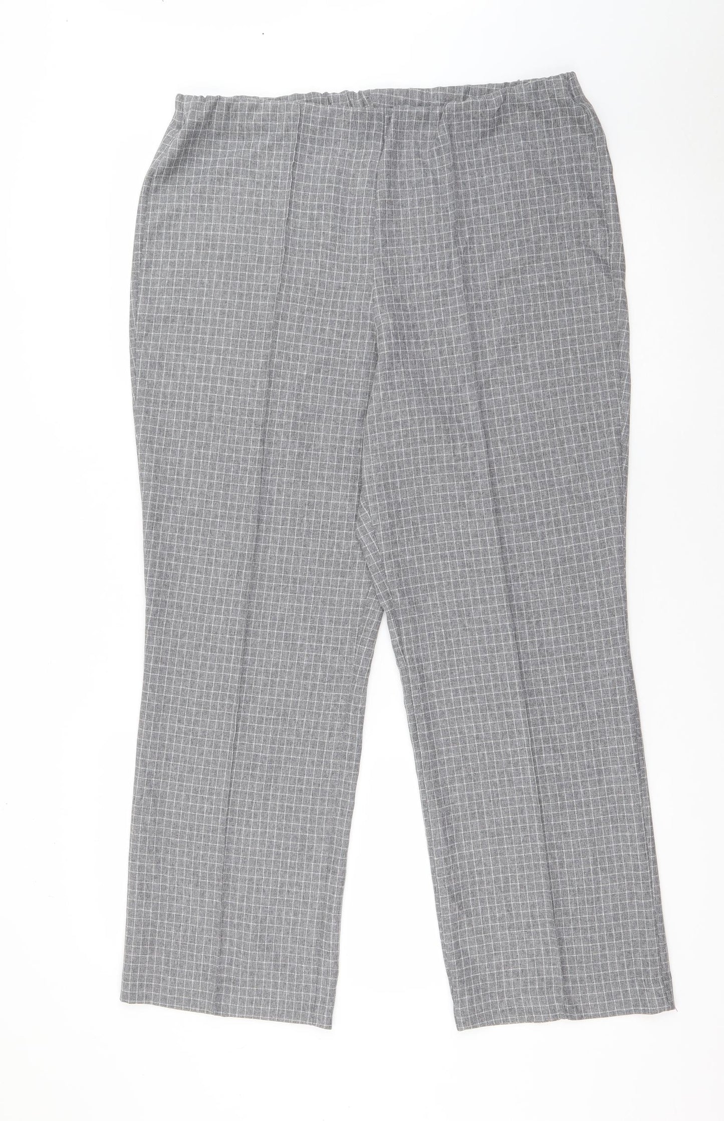 Preworn Womens Grey  Polyester Carrot Trousers Size 12 L25.5 in Regular