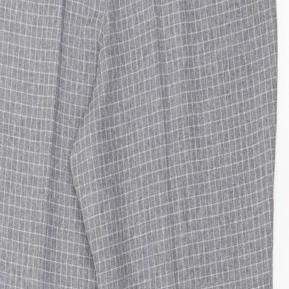Preworn Womens Grey  Polyester Carrot Trousers Size 12 L25.5 in Regular