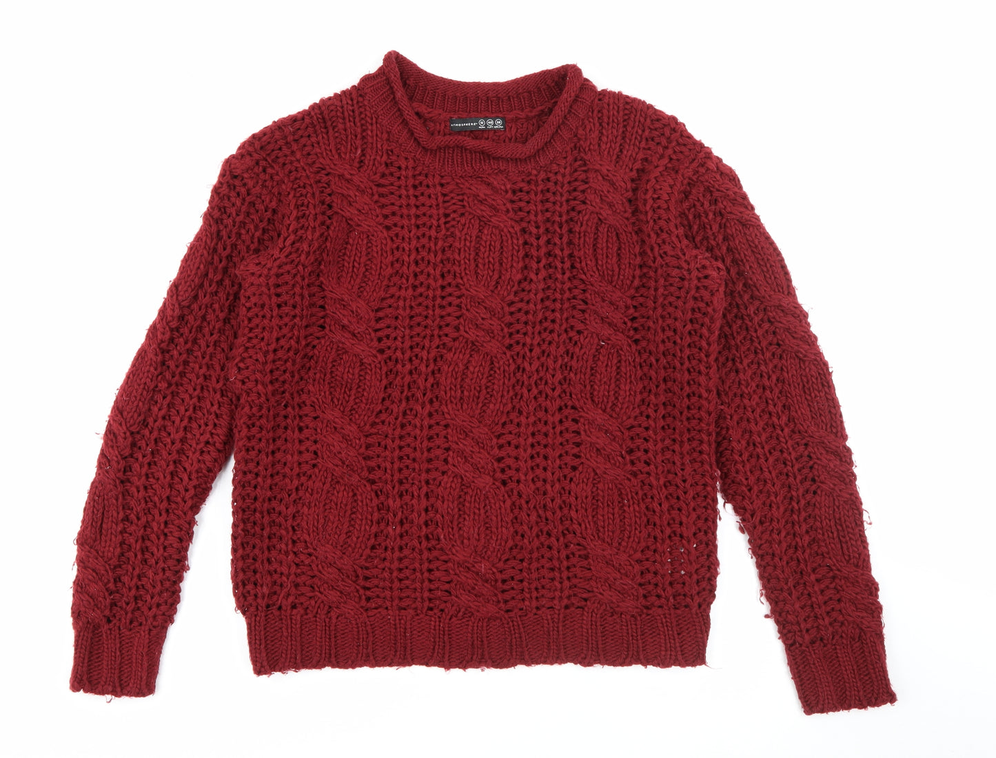 Atmosphere Womens Red Roll Neck  Acrylic Pullover Jumper Size 12