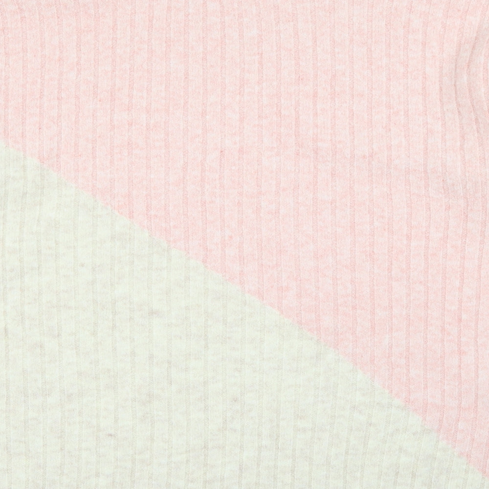 F&F Womens Pink Roll Neck  Polyester Pullover Jumper Size 14