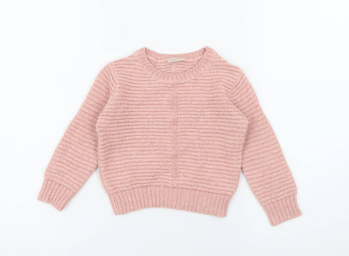 NEXT Girls Pink  Cotton Pullover Jumper Size 18-24 Months   - Sparkle