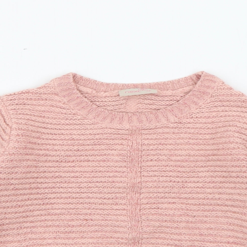 NEXT Girls Pink  Cotton Pullover Jumper Size 18-24 Months   - Sparkle