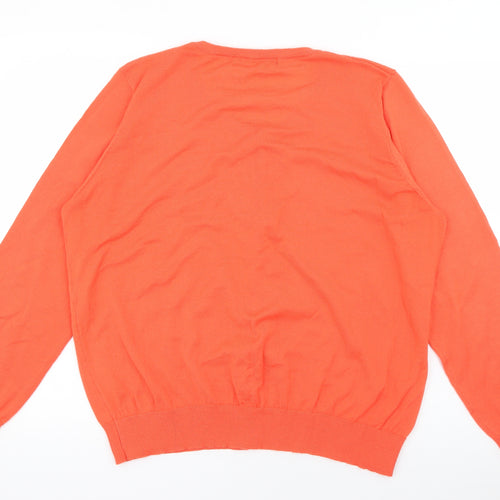 George Womens Orange Scoop Neck  Polyester Cardigan Jumper Size 20