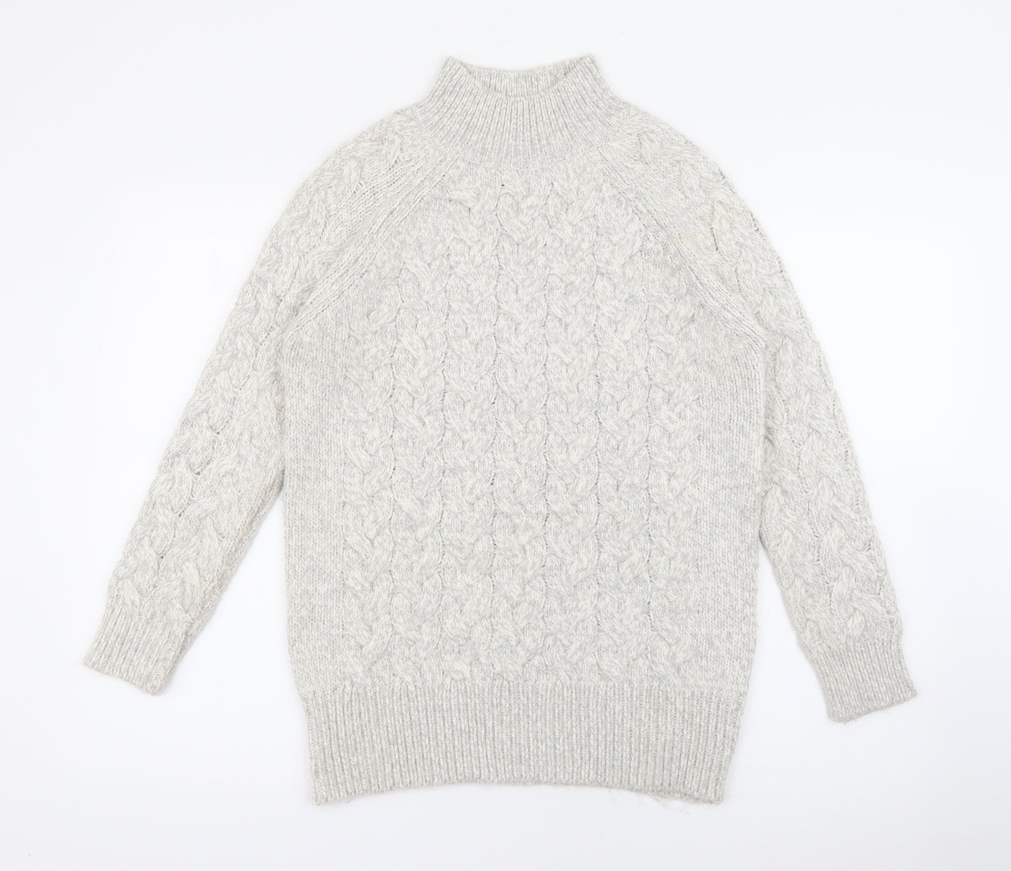 Marks and Spencer Womens Ivory High Neck  Acrylic Pullover Jumper Size S