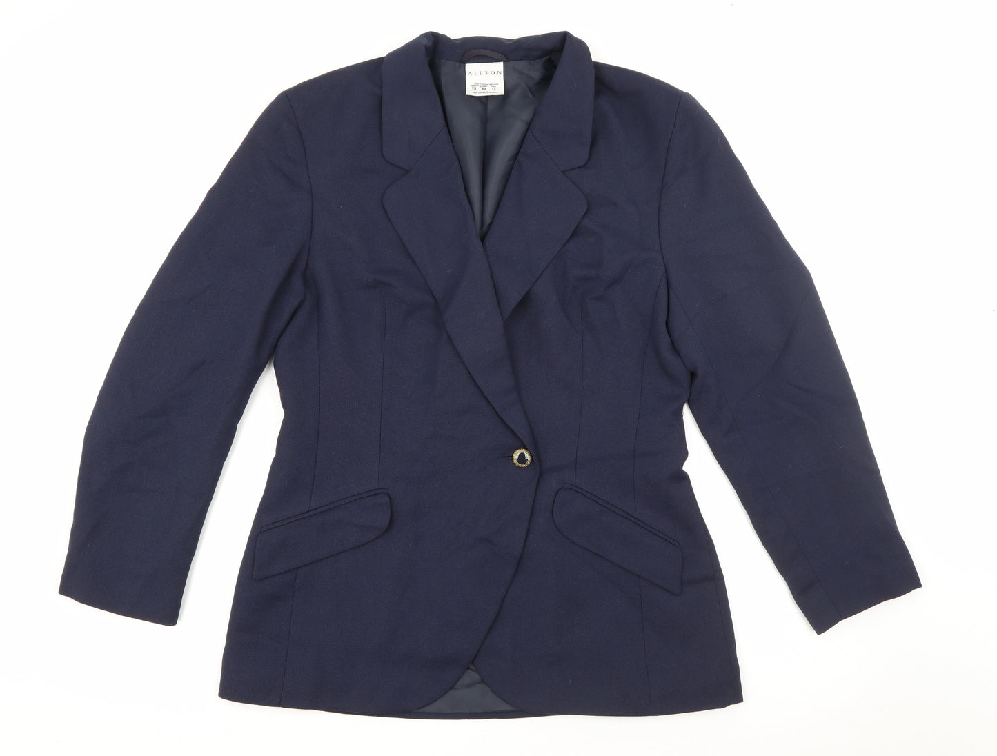 Alexon Womens Blue  Polyester Jacket Blazer Size 14