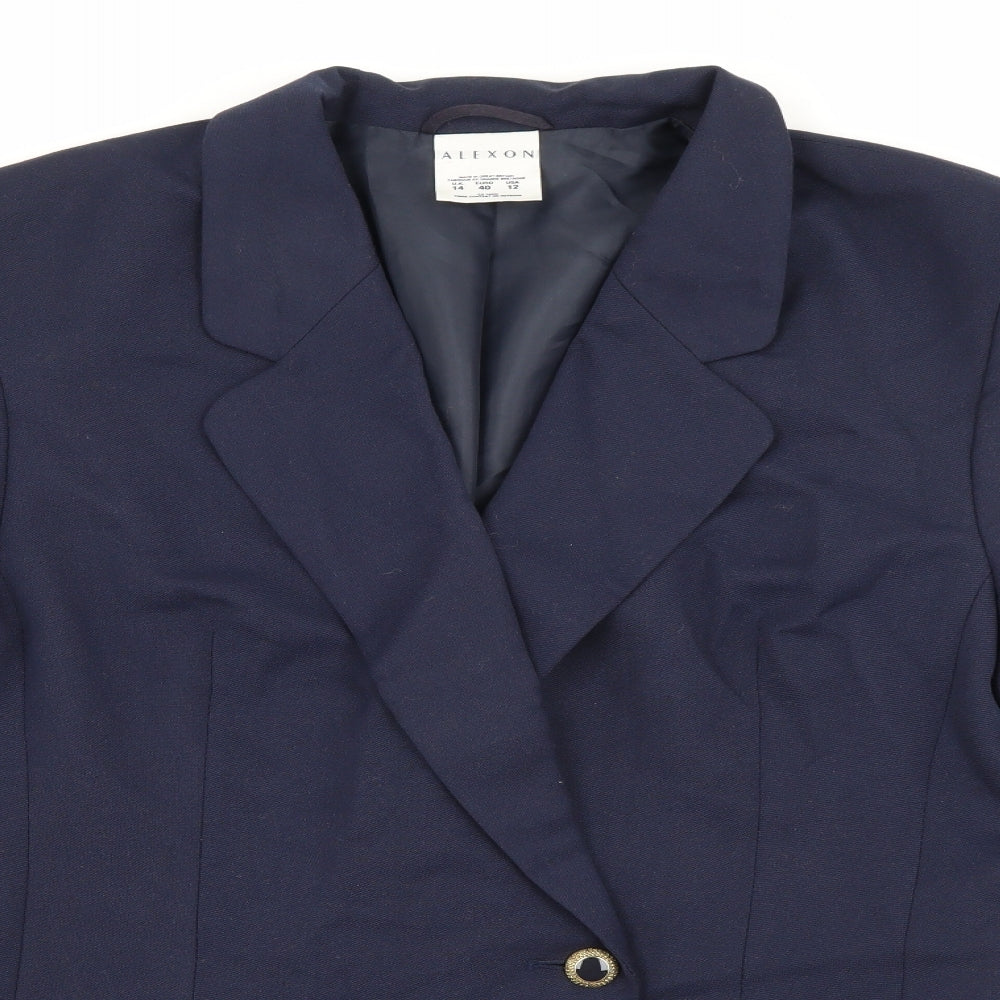 Alexon Womens Blue  Polyester Jacket Blazer Size 14