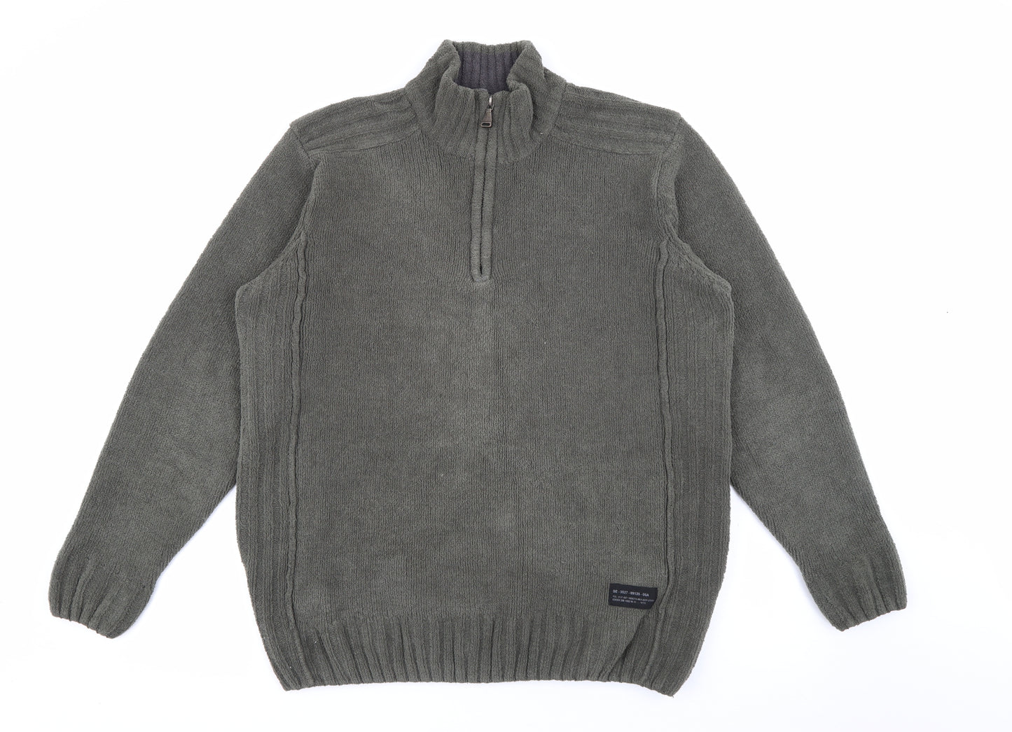 NEXT Mens Green High Neck  Polyester Pullover Jumper Size L