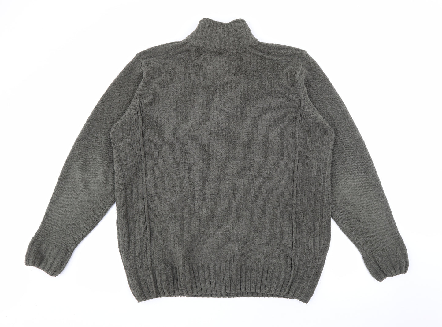 NEXT Mens Green High Neck  Polyester Pullover Jumper Size L