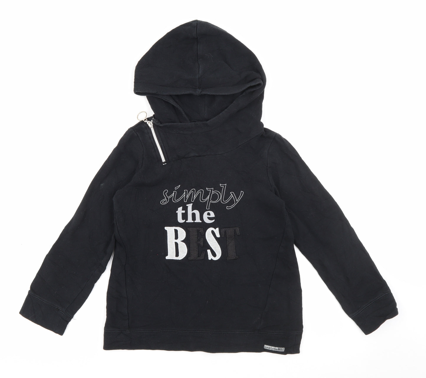 Coccodrillo Girls Black  Cotton Pullover Hoodie Size 11 Years  Zip