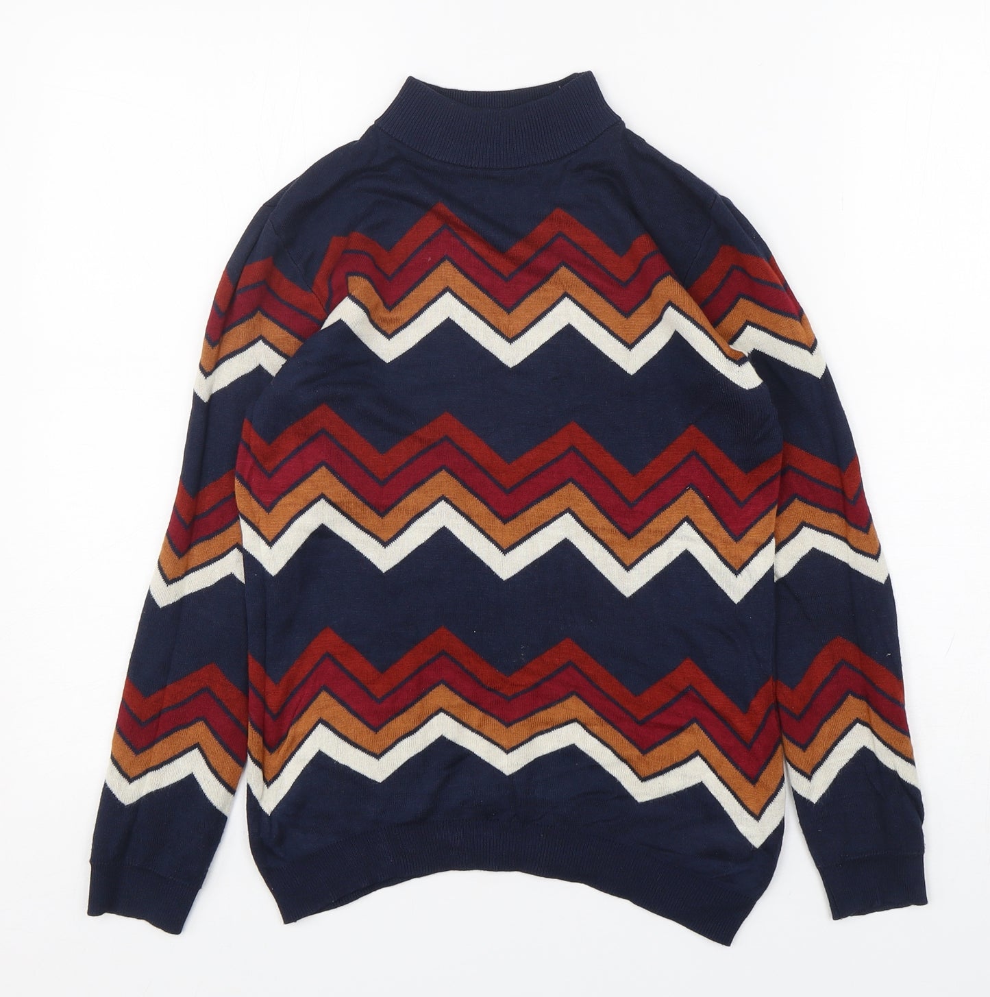 Papaya Womens Multicoloured Mock Neck Striped Viscose Pullover Jumper Size 10