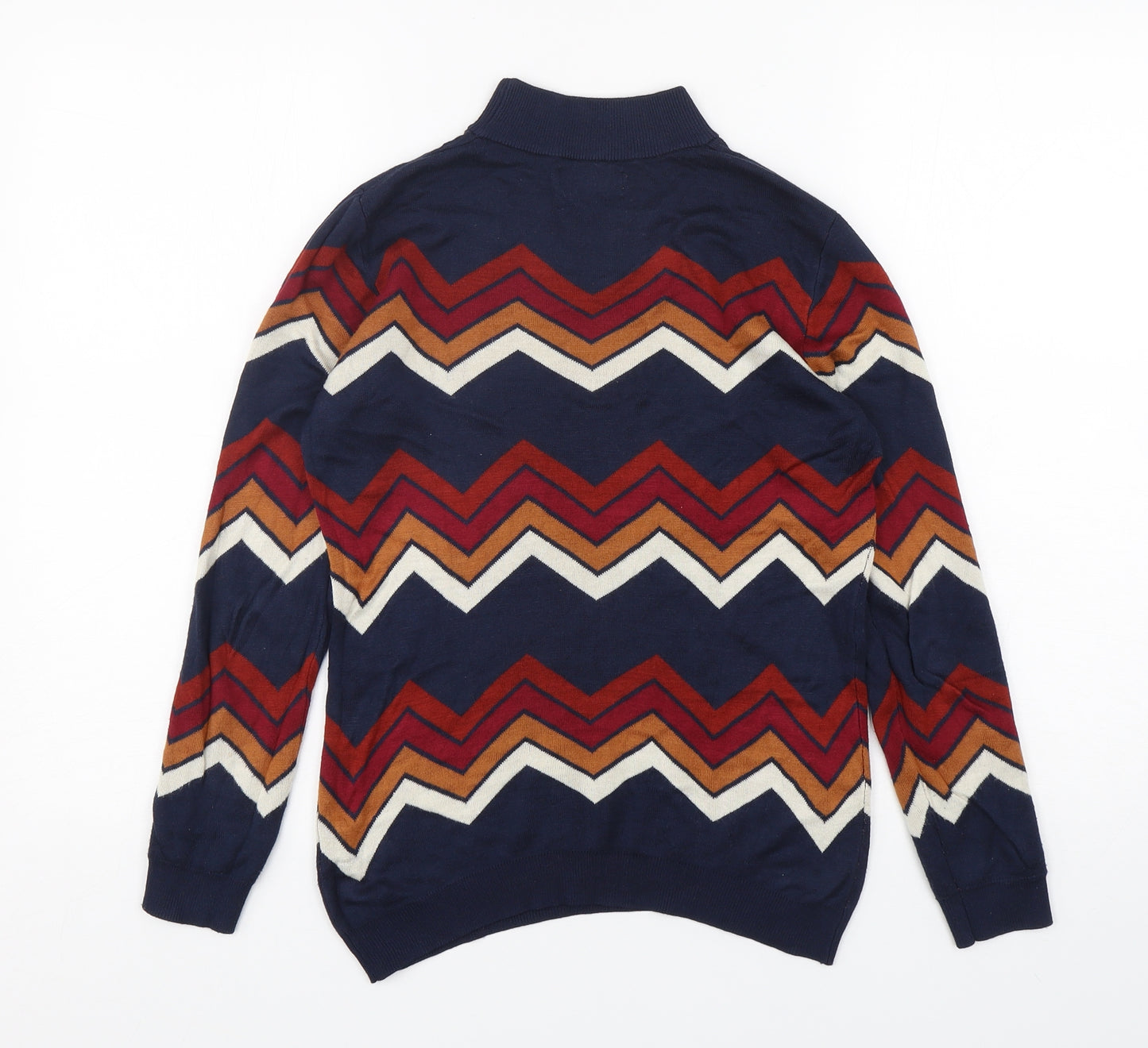 Papaya Womens Multicoloured Mock Neck Striped Viscose Pullover Jumper Size 10