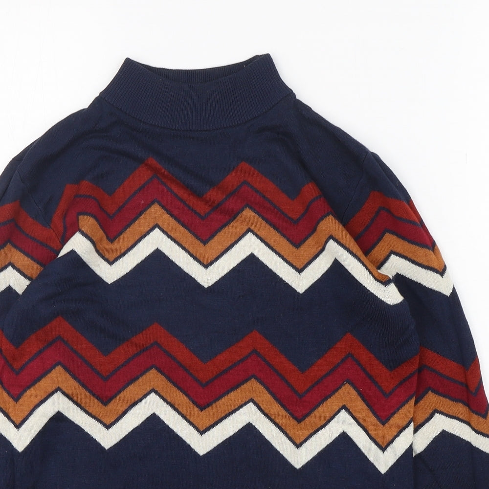 Papaya Womens Multicoloured Mock Neck Striped Viscose Pullover Jumper Size 10