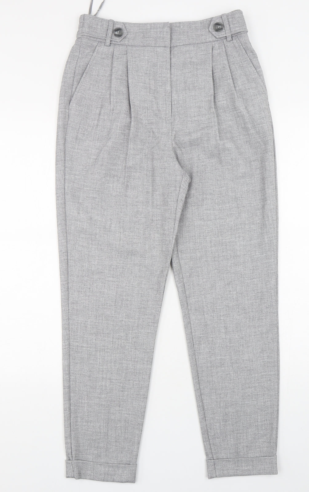 F&F Womens Grey  Polyester Trousers  Size 10 L28 in Regular