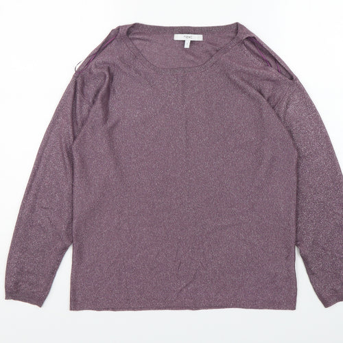 NEXT Womens Purple Round Neck  Viscose Pullover Jumper Size S