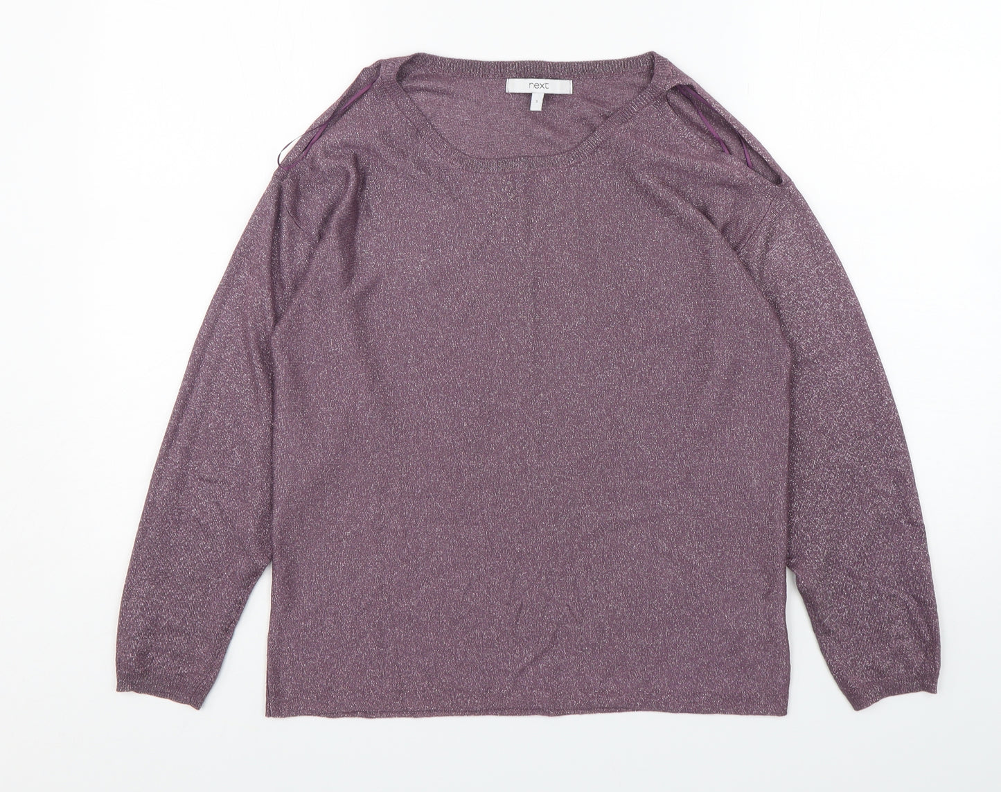 NEXT Womens Purple Round Neck  Viscose Pullover Jumper Size S