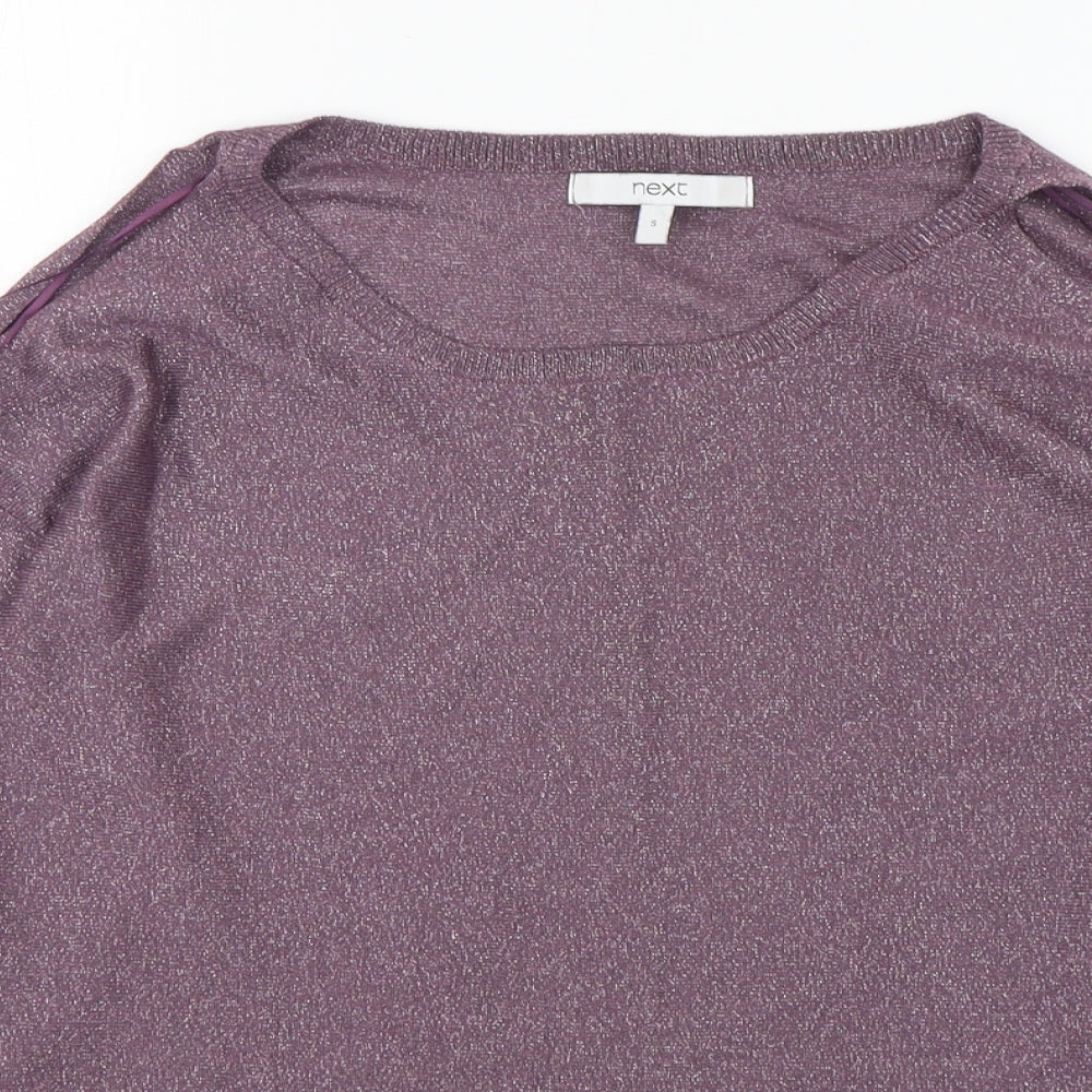 NEXT Womens Purple Round Neck  Viscose Pullover Jumper Size S