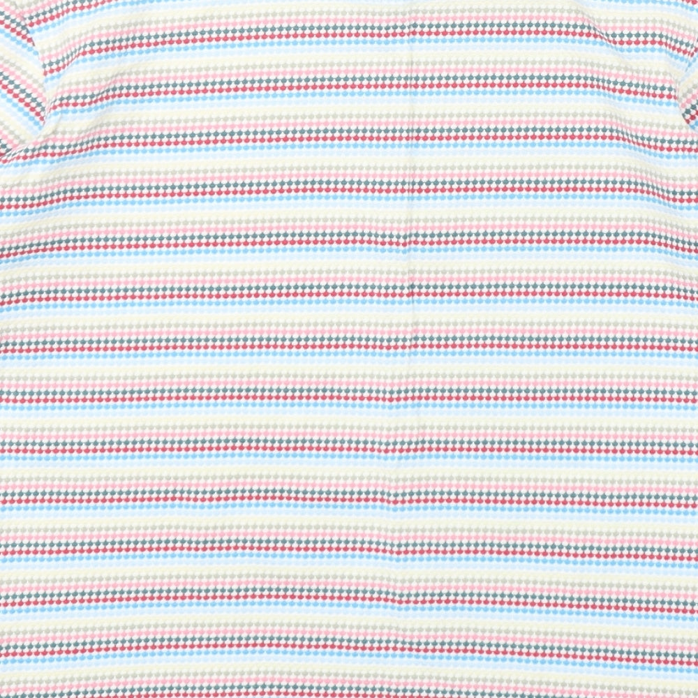 NEXT Womens Multicoloured Striped Cotton Basic T-Shirt Size 14 Round Neck