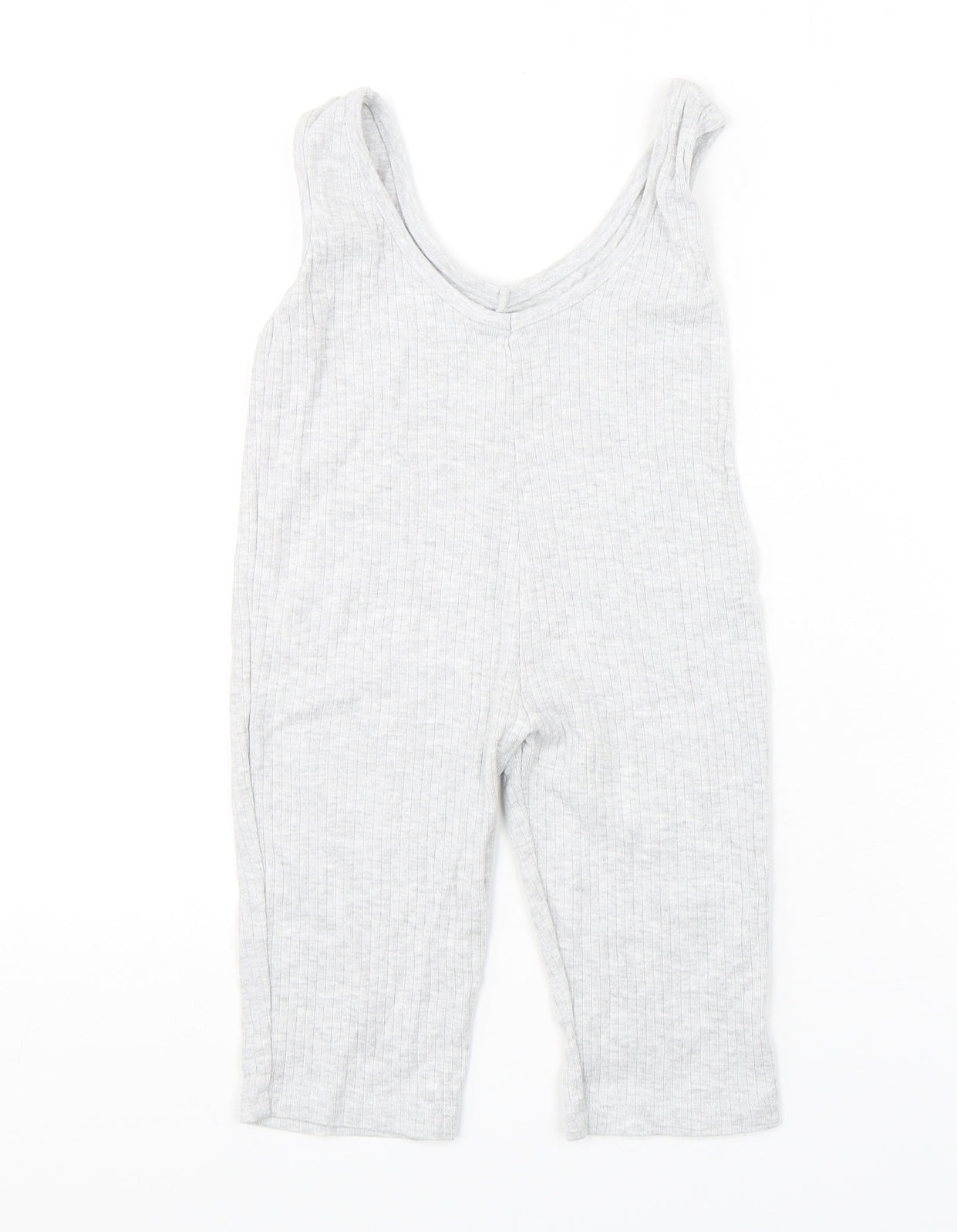 Primark Girls Grey  Cotton Dungaree One-Piece Size 9-12 Months  Pullover - Little Miss