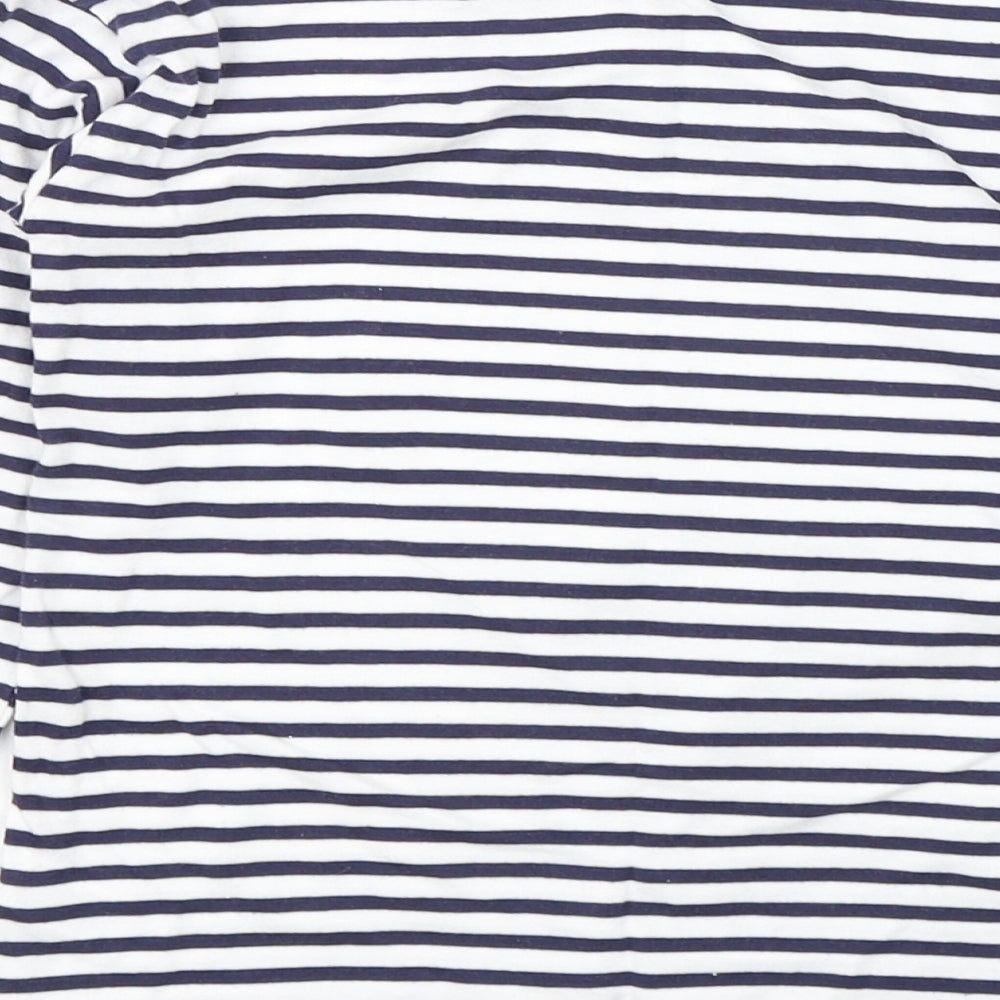 Dunnes Stores Girls Multicoloured Striped Cotton Basic T-Shirt Size 7 Years Round Neck Pullover