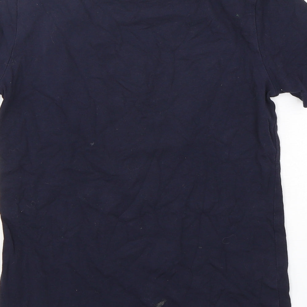 Nono Girls Blue  Cotton Basic T-Shirt Size 9-10 Years Round Neck Pullover
