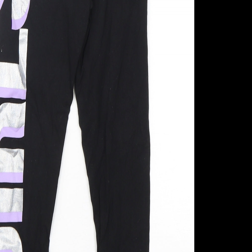 Matalan Girls Black  Cotton Sweatpants Trousers Size 7 Years  Regular  - Legging