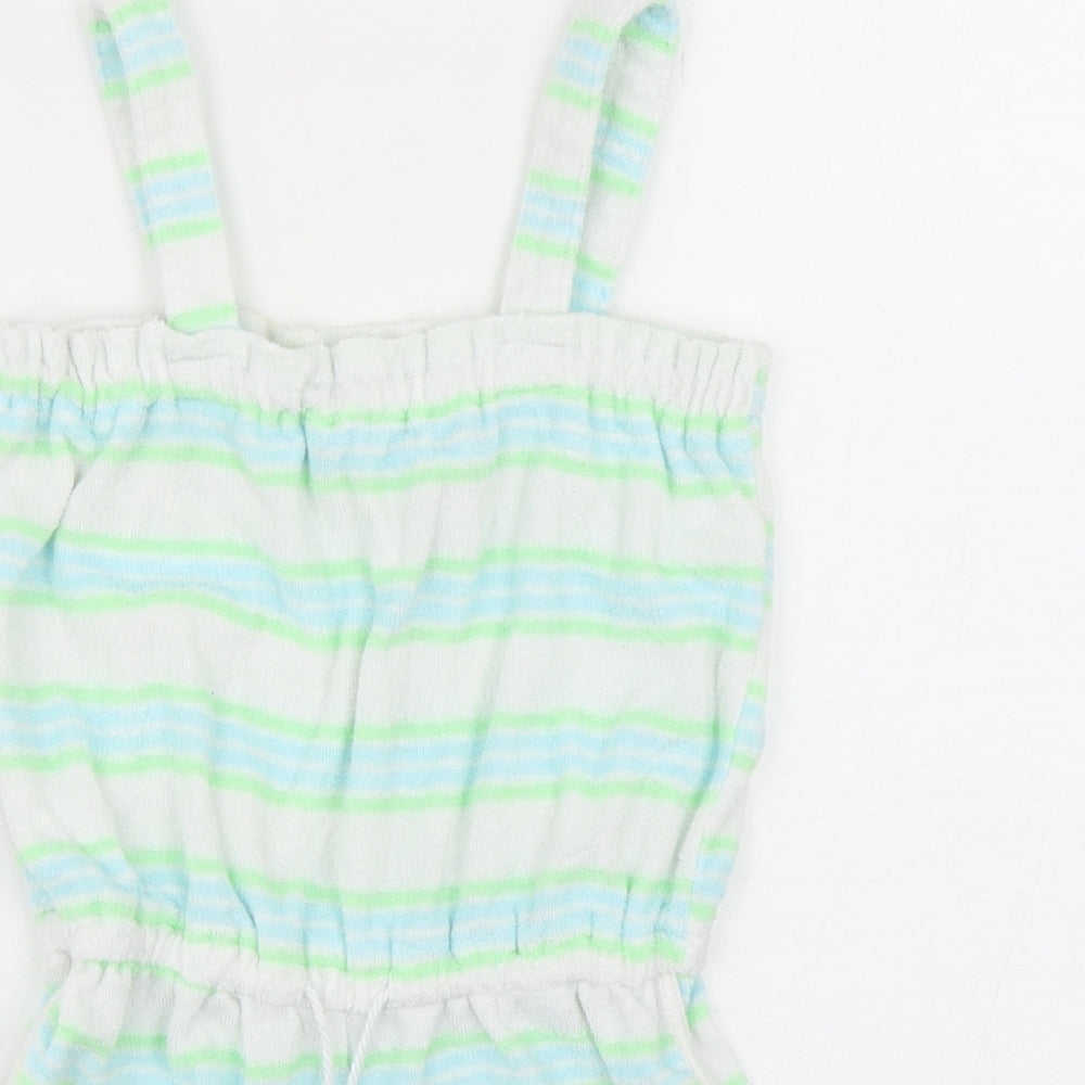 Dunnes Stores Girls Multicoloured Striped Cotton Playsuit One-Piece Size 5-6 Years  Pullover