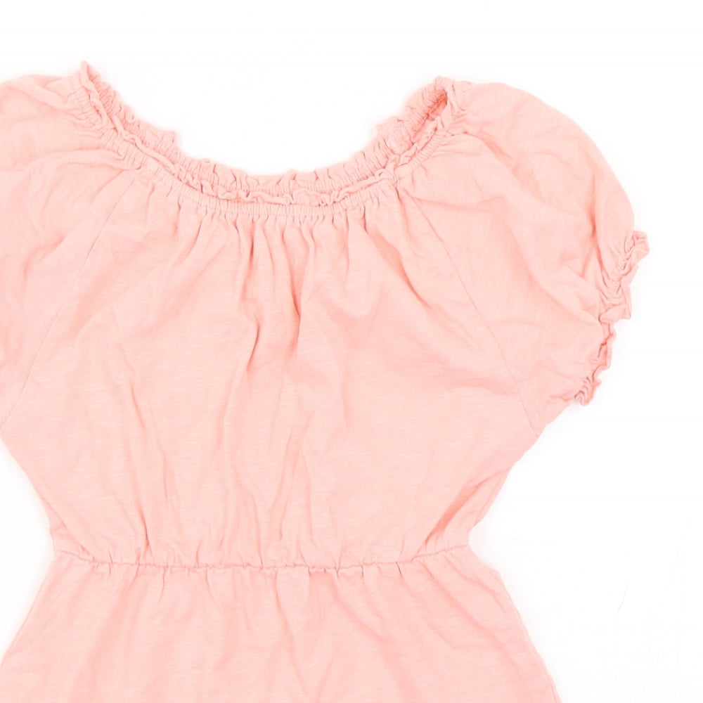 George Girls Pink  Cotton Fit & Flare  Size 5-6 Years  Round Neck Pullover