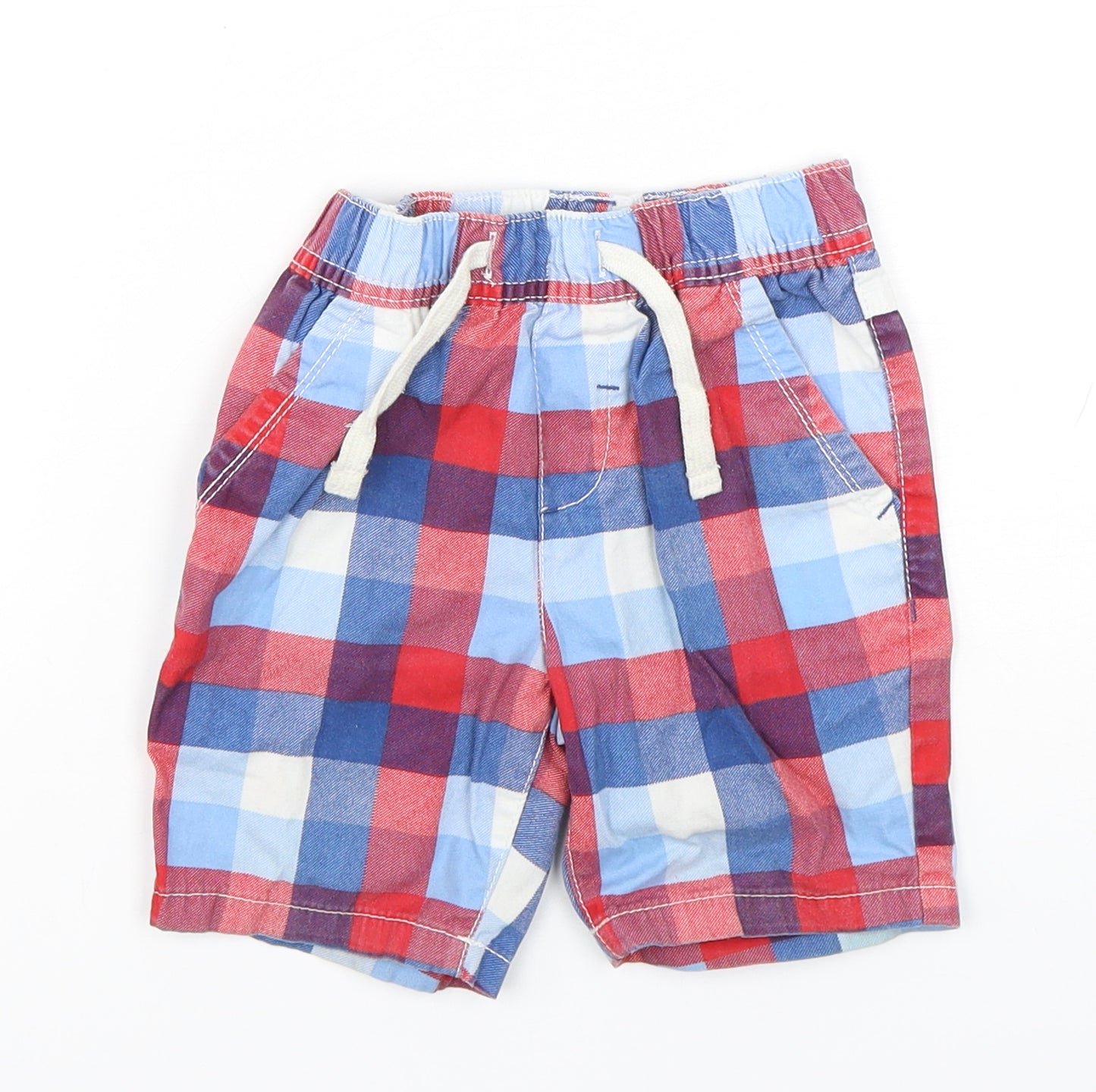 NEXT Boys Multicoloured Check Cotton Chino Shorts Size 2-3 Years  Regular Drawstring