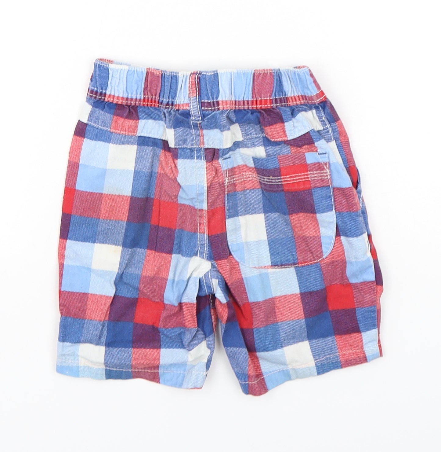 NEXT Boys Multicoloured Check Cotton Chino Shorts Size 2-3 Years  Regular Drawstring