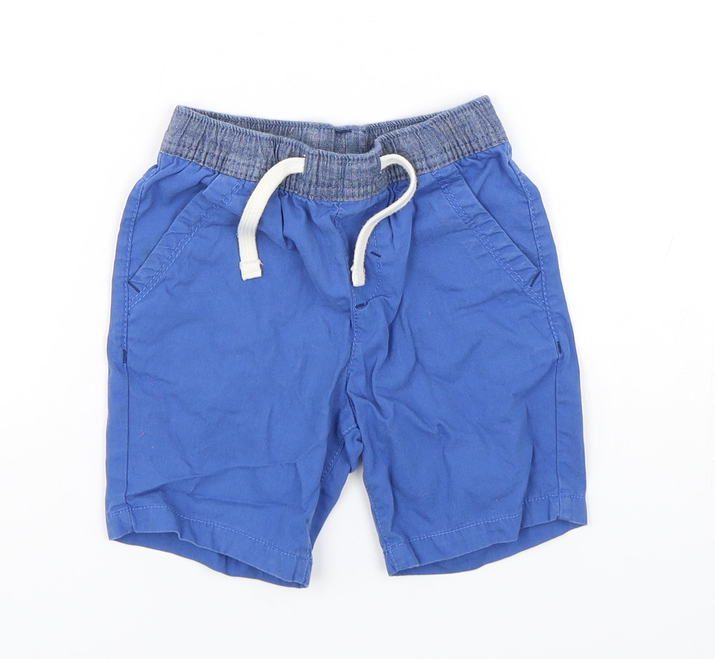 NEXT Boys Blue  Cotton Chino Shorts Size 2-3 Years  Regular Drawstring