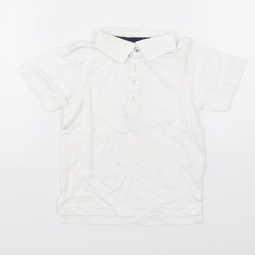 Miniclub Boys White  Cotton Basic Polo Size 2-3 Years Collared Pullover