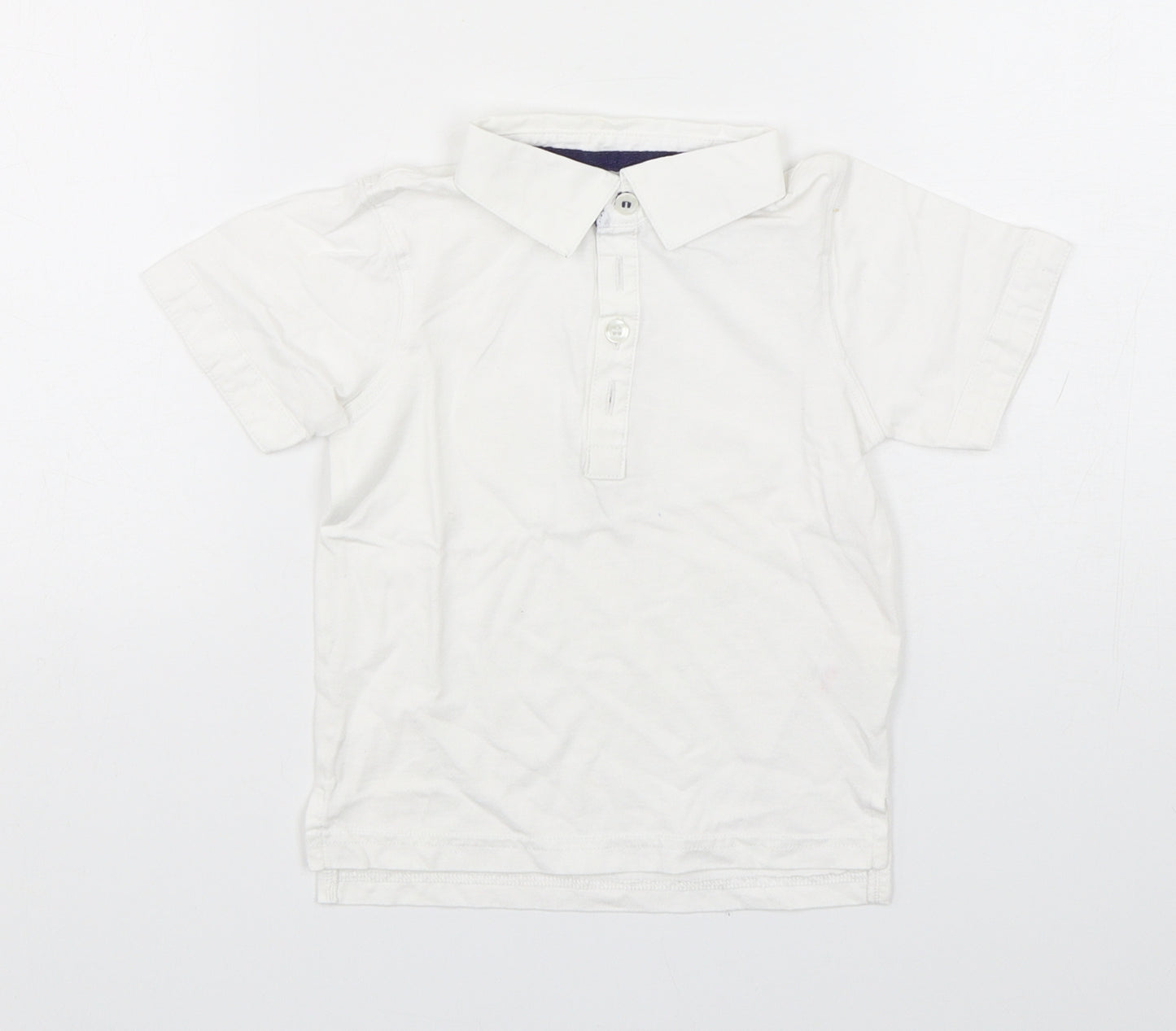 Miniclub Boys White  Cotton Basic Polo Size 2-3 Years Collared Pullover