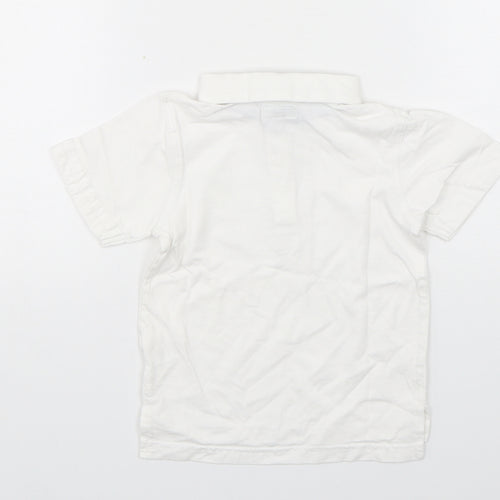 Miniclub Boys White  Cotton Basic Polo Size 2-3 Years Collared Pullover