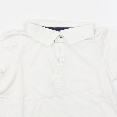 Miniclub Boys White  Cotton Basic Polo Size 2-3 Years Collared Pullover