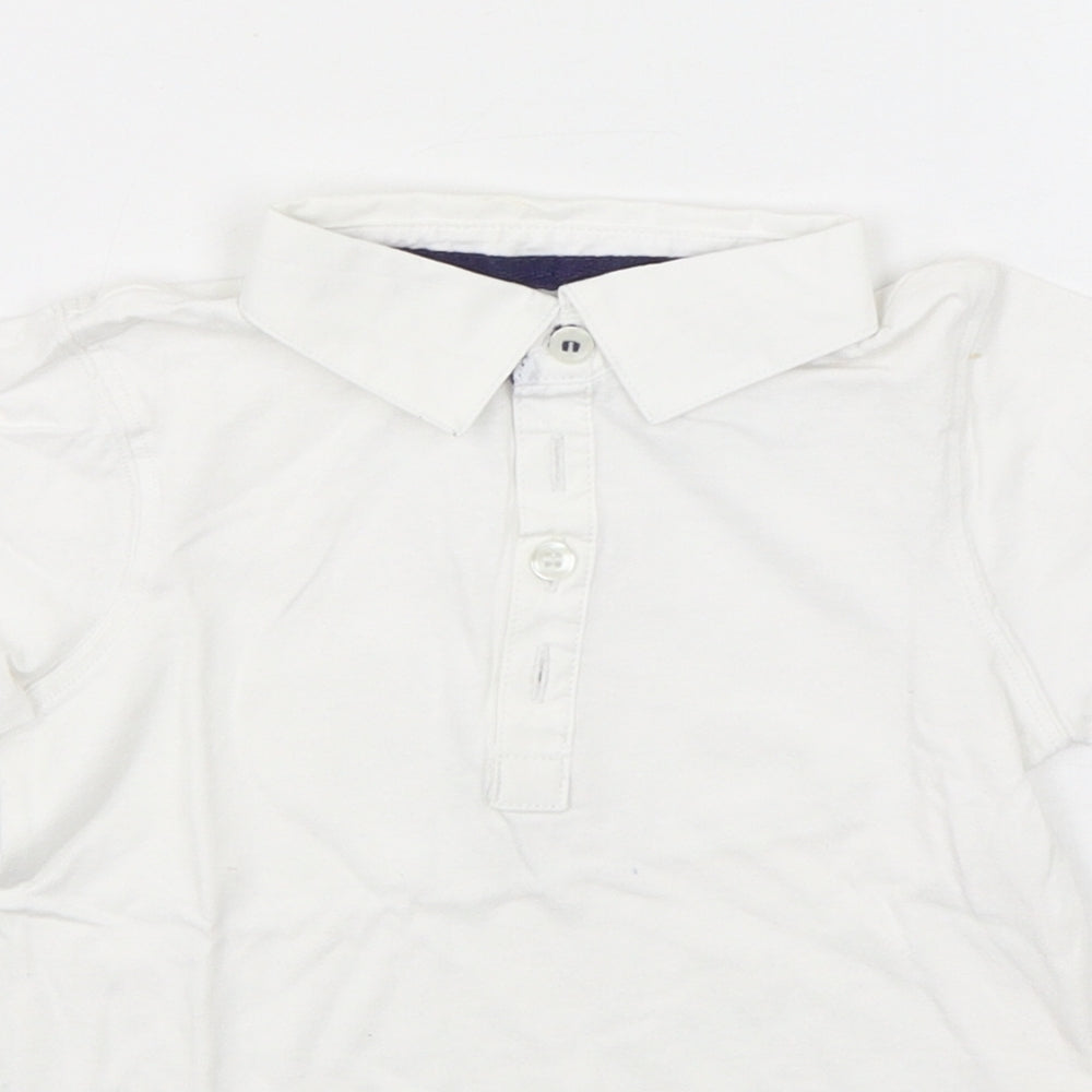 Miniclub Boys White  Cotton Basic Polo Size 2-3 Years Collared Pullover