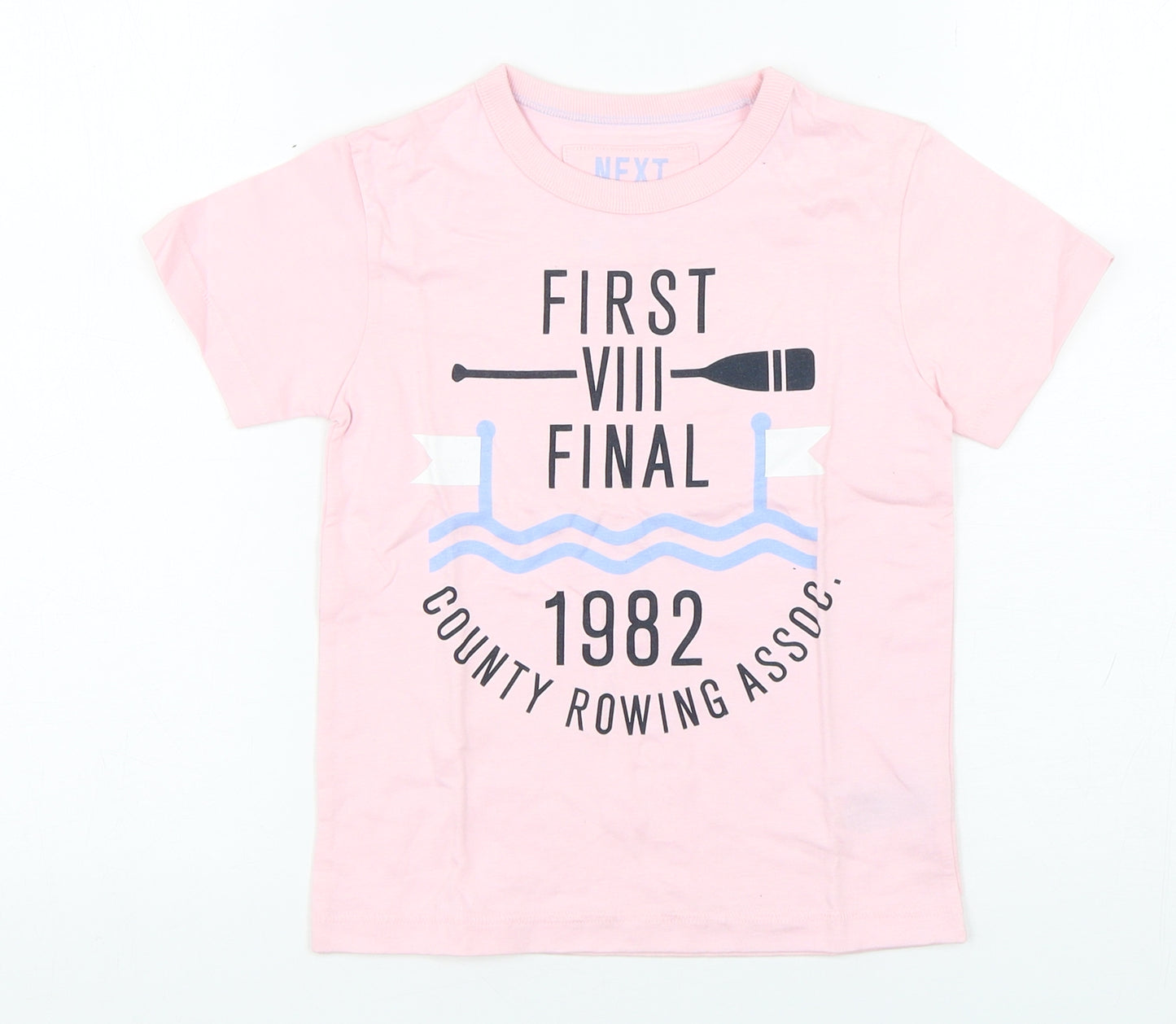 NEXT Boys Pink  Cotton Basic T-Shirt Size 3-4 Years Round Neck Pullover