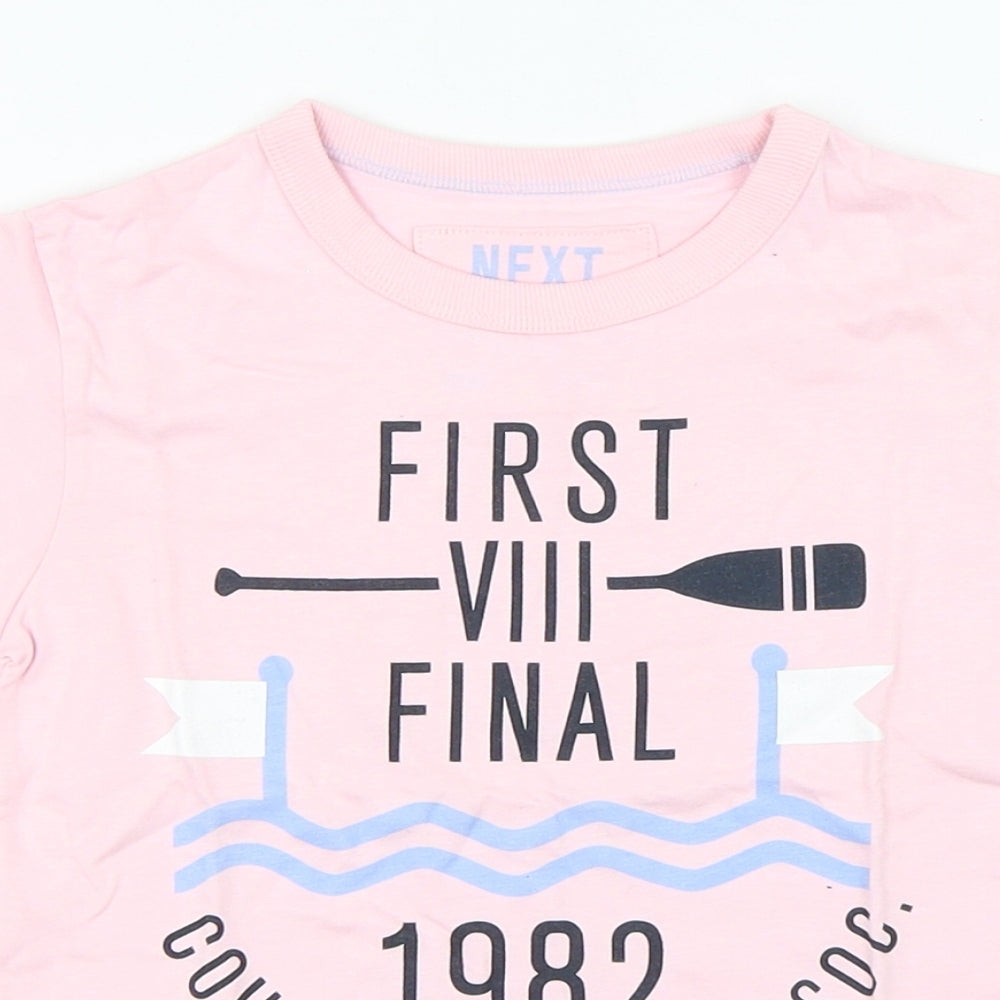 NEXT Boys Pink  Cotton Basic T-Shirt Size 3-4 Years Round Neck Pullover